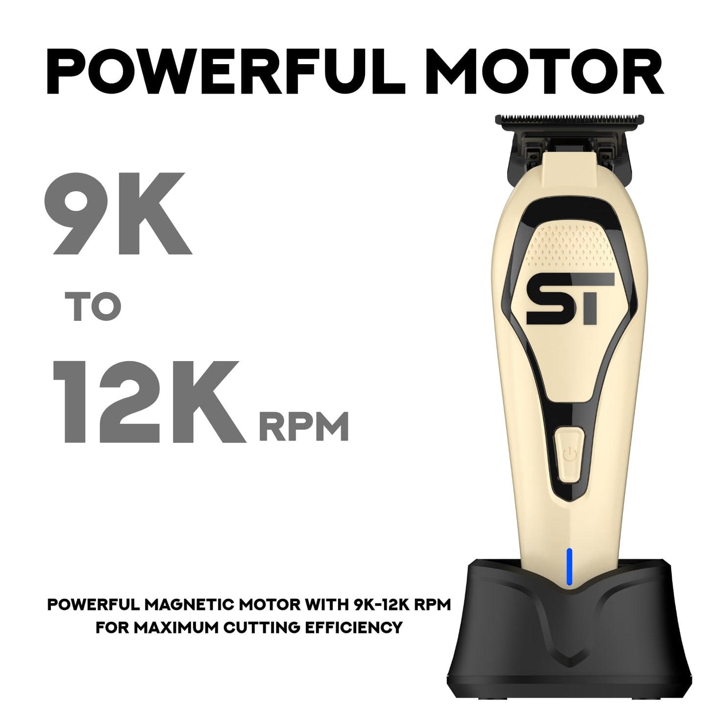 Supreme Trimmer Darkstar 72 Trimmer ST700 with Magnetic Vector Motor - 180 Min Run Time, 9000 RPM Barber Hair Trimmer - Low Noise, Professional Beard Beauty and Personal Care Supreme Trimmer