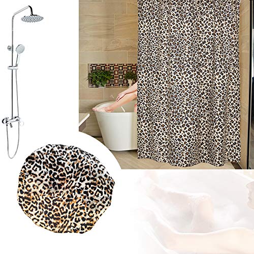 EleCharm Designer Reusable Shower Cap, Leopard Stylish Bath Cap Double Layers Waterproof Bathing Shower Hat Beauty & Personal Care EleCharm