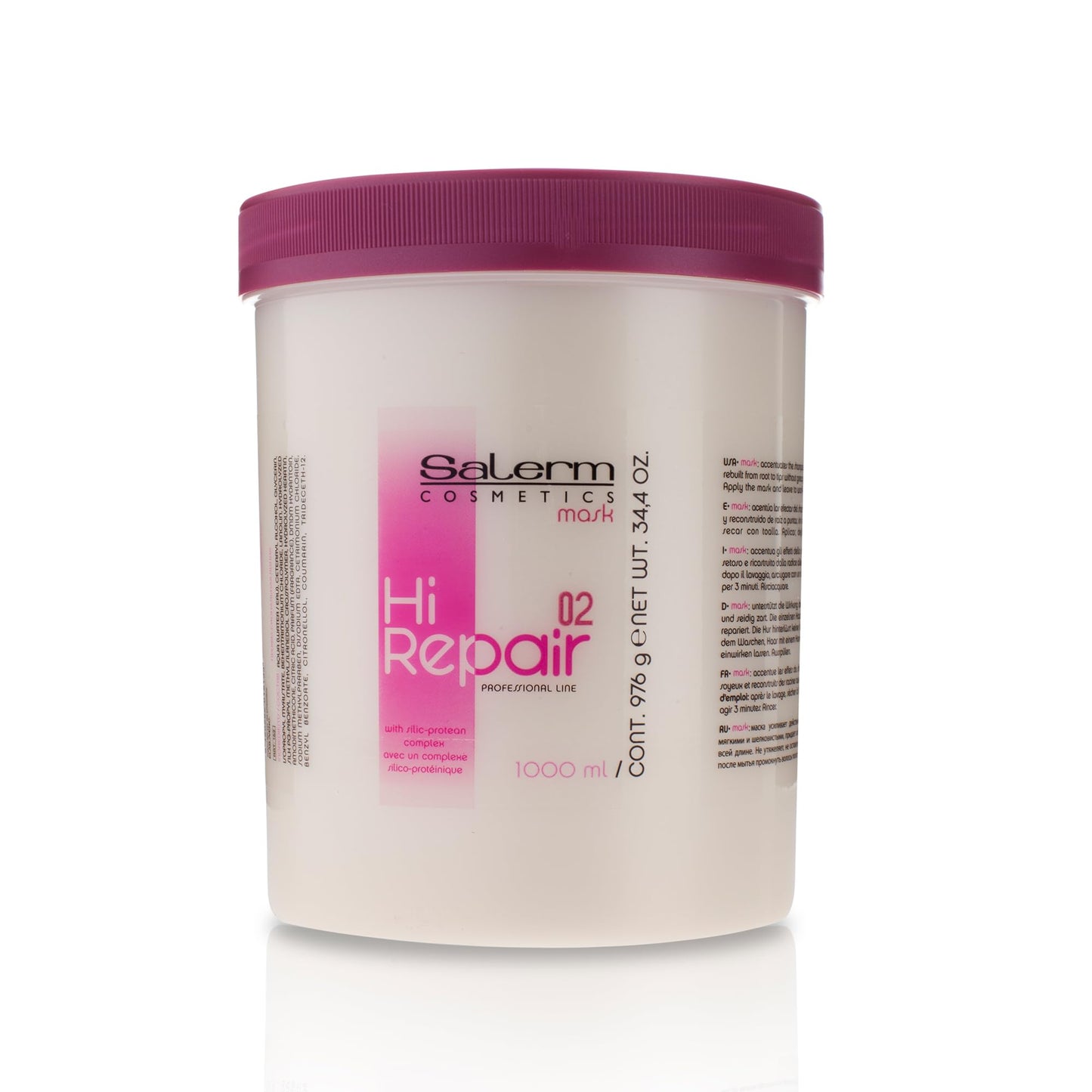 SALERM - Hair Repair Mask - Hi Repair Mask 02-1000 ml - Deeply Moisturizes Damaged Hair - Repairs and Rejuvenates - Shinier and Softer Hair Beauty & Personal Care SALERM