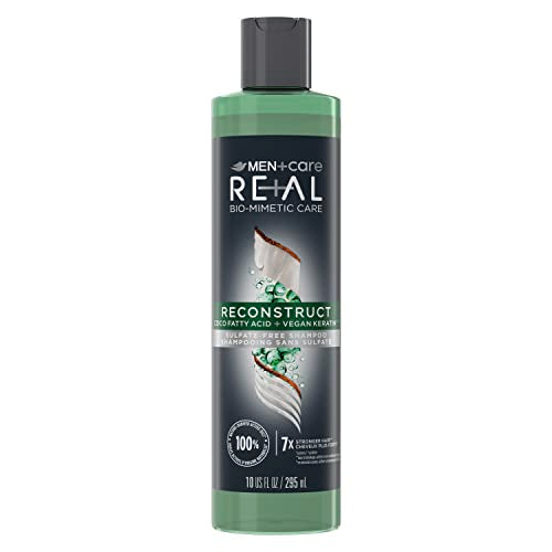 DOVE MEN + CARE Real Bio-Mimetic Care Shampoo For Damaged Hair Reconstruct Sulfate-Free Shampoo With Coco Fatty Acid + Vegan Keratin 10oz Beauty & Personal Care Dove