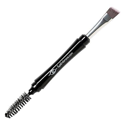 Eye Embrace Pro Grip Angled Eyebrow Brush and Spoolie Premium Quality Brow Makeup Brush Beauty & Personal Care Eye Embrace