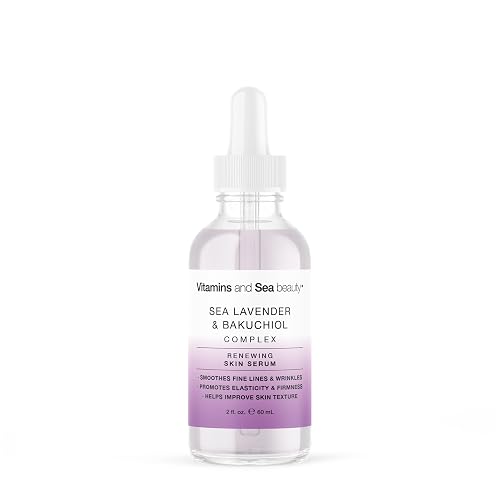 Renewing Skin Serum with Sea Lavender & Bakuchiol, Anti-Aging Firming and Smoothing Collagen Boosting Face Serum for Fine Lines and Wrinkles - 2 fl oz Beauty & Personal Care VITAMINS AND SEA BEAUTY