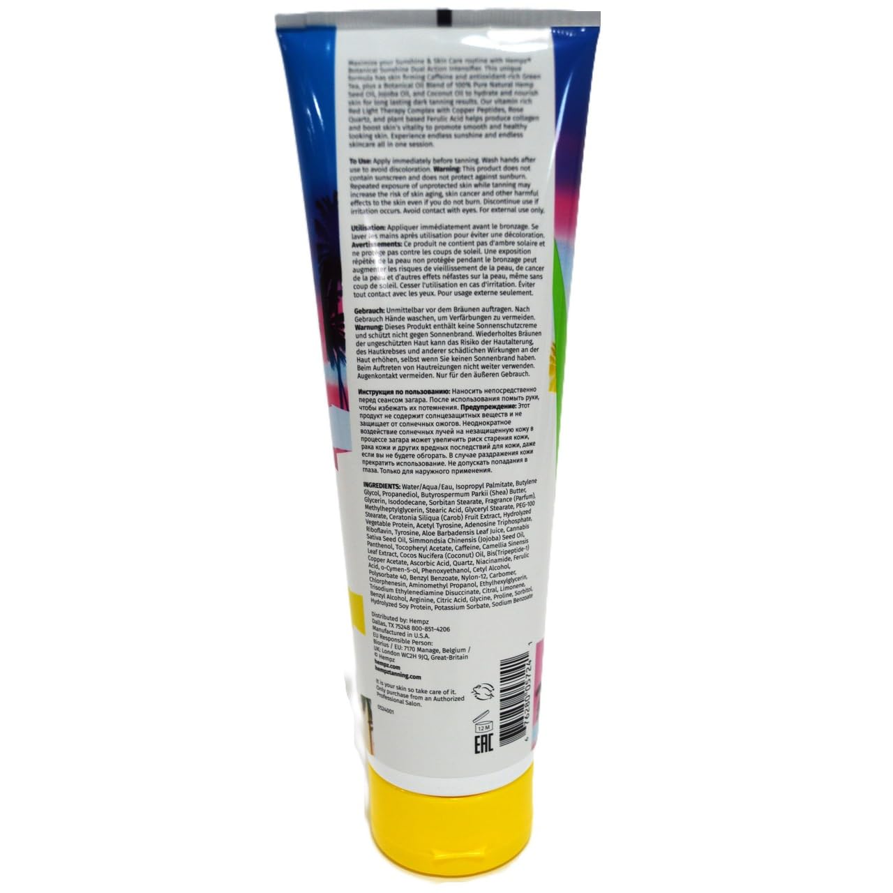 Hempz Botanical Sunshine Dual Action Intensifier for UV Tanning & Red Light Therapy 9oz Beauty & Personal Care Hempz