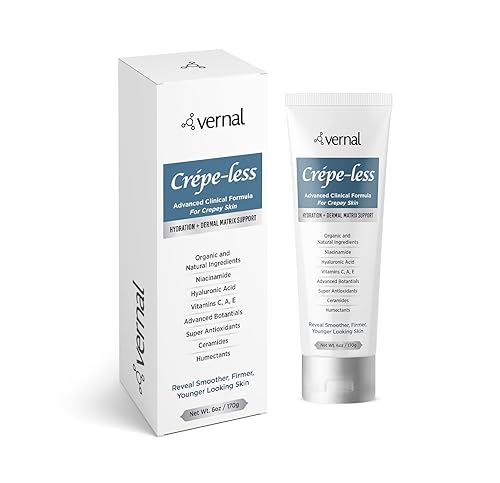 Vernal Crepe-less skin firming cream to reduce crepey arms, neck & hands. Organic tightening cream to reduce thin dry wrinkled skin. Best moisturizer Beauty & Personal Care Vernal
