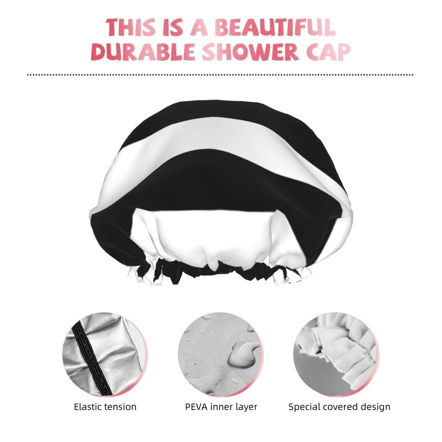Brittany French Flag Prints Shower Cap Double Layer Lined Waterproof Bathing Shower Hat Beauty and Personal Care Hayyett