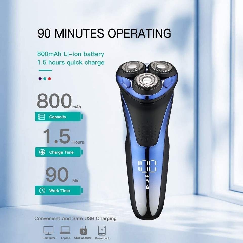 LEONYS Electric Shavers for Bald Men, 3D Floating Head Rotary Electric Shaver for Men Waterproof Beard Electric Razor Face Shaving Machine Beauty and Personal Care LEONYS