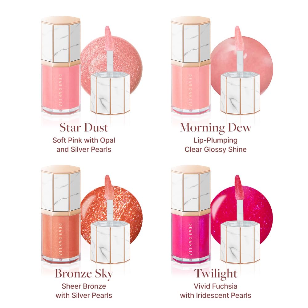 DEARDAHLIA Paradise Aurora Shine Lip Treatment (Morning Dew) - Vegan Hydrating Lip Care with Glass-Like Shine, Lightweight, Non-Sticky, Sensitive Skin Beauty and Personal Care DEARDAHLIA