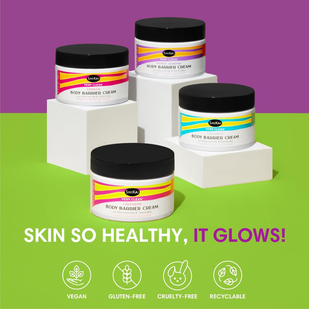 ShiKai Very Clean Moisturizing Body Barrier Cream (Lavender, 4.5 oz) | Hydrating Barrier for the Skin | With Niacinamide, Ceramides, Shea Butter Beauty & Personal Care ShiKai