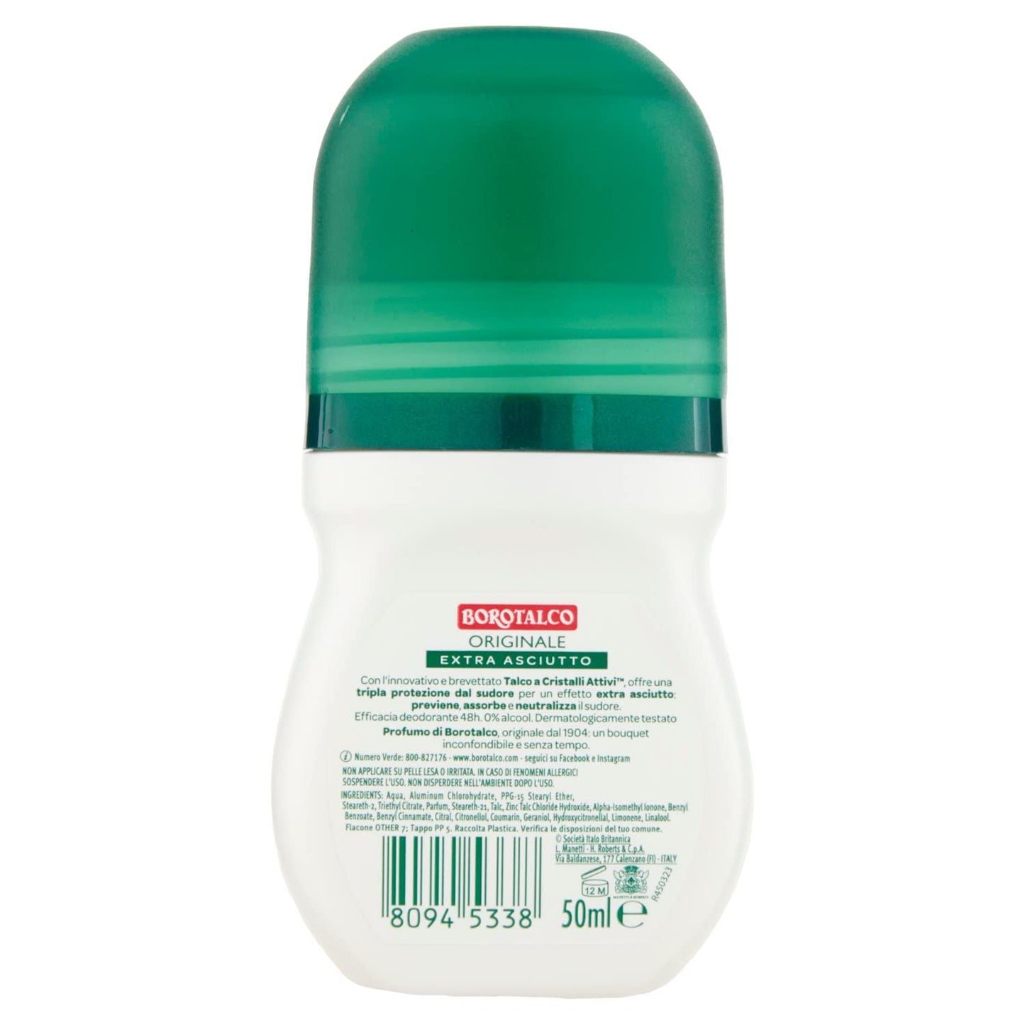 Borotalco: Deo Roll On "Original Microtalc" 50 ml (1.69 fl.oz), pack of 2 Beauty and Personal Care Borotalco