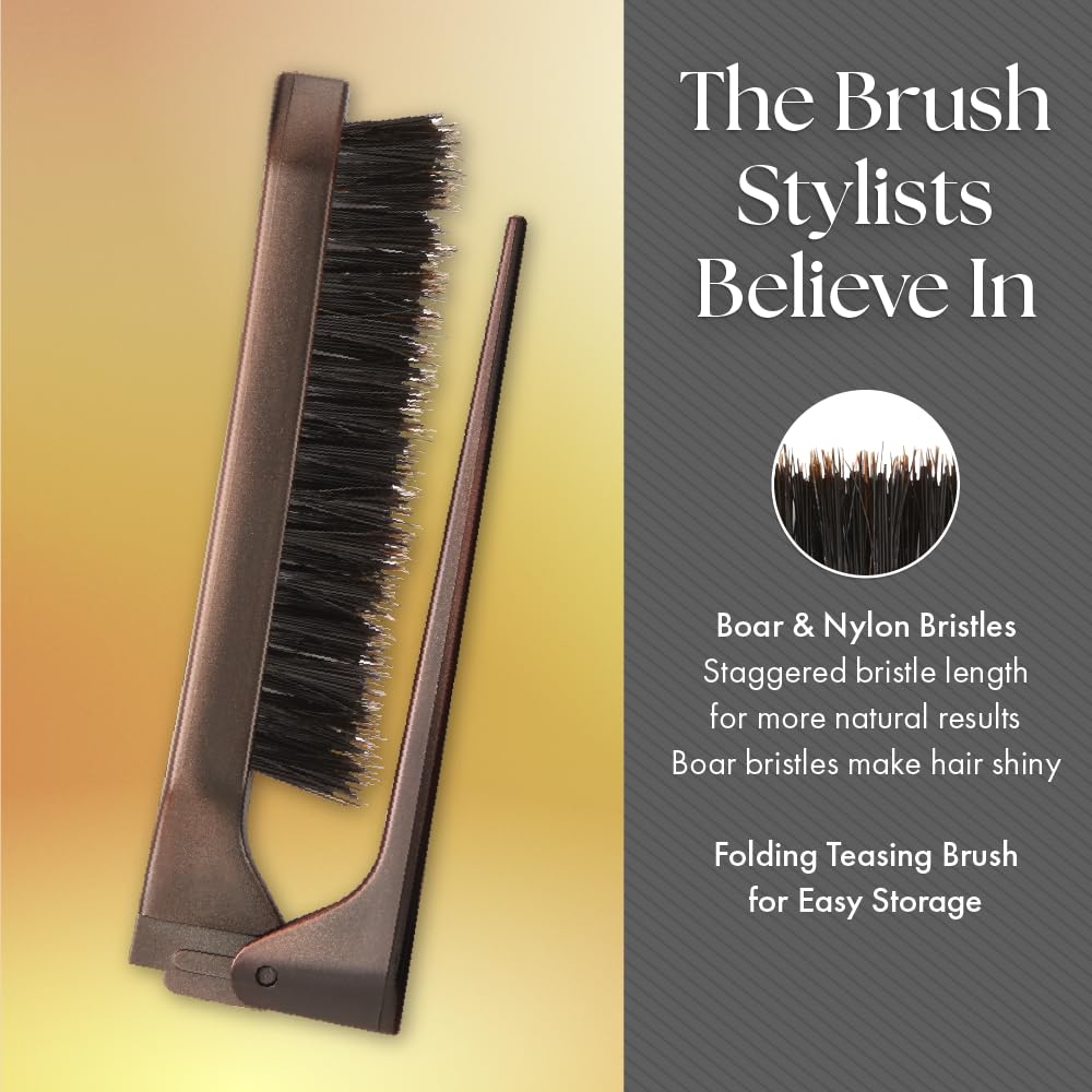 Olivia Garden Style-Up Teasing Foldable Hair Brush - 50% boar & 50% nylon bristles STU-MX (Mixed)… Beauty & Personal Care Olivia Garden