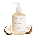 Deep Steep Liquid Hand Wash, Pure Coconut, 17.6 oz - Moisturizing Cleanser with Olive Oil, Aloe Vera, Glycerin & Hyaluronic Acid - Vegan, Clean Beauty & Personal Care Deep Steep