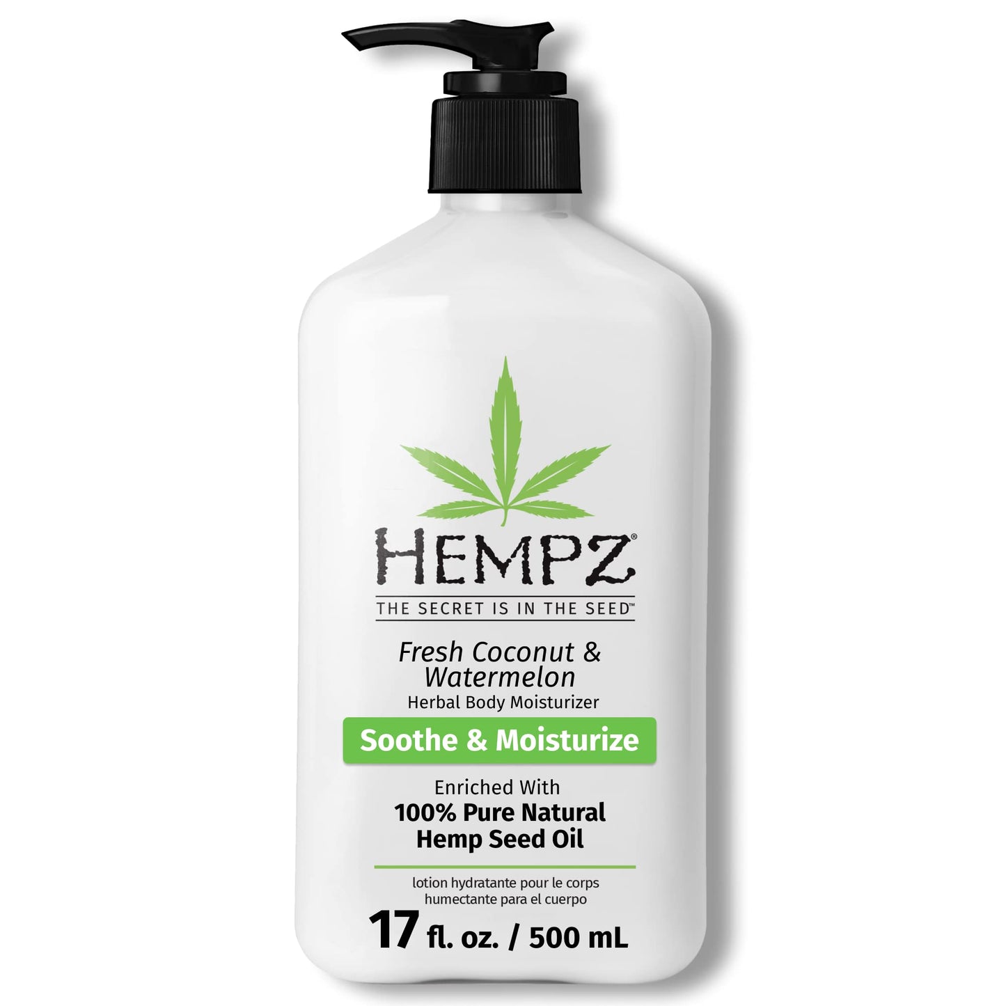 Hempz Body Lotion - Fresh Coconut & Watermelon Daily Moisturizing Cream, Shea Butter Body Moisturizer - Skin Care Products, Hemp Seed Oil - Large Beauty & Personal Care Hempz