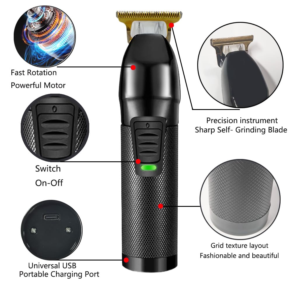 YIPINER 2 Pieces Hair Clippers for Men, Cordless Hair Clippers, Hair Clippers Set, Professional Hair Clippers Rechargeable Hair Clipper with 10 Pieces Beauty and Personal Care YIPINER