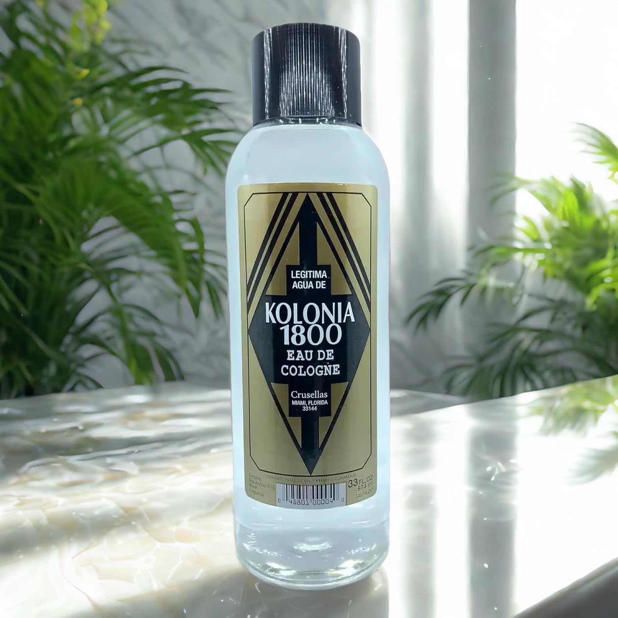 Legitima Agua de Kolonia 1800 Natural Splash Cologne 33 Fl. Oz. Beauty & Personal Care Crusellas