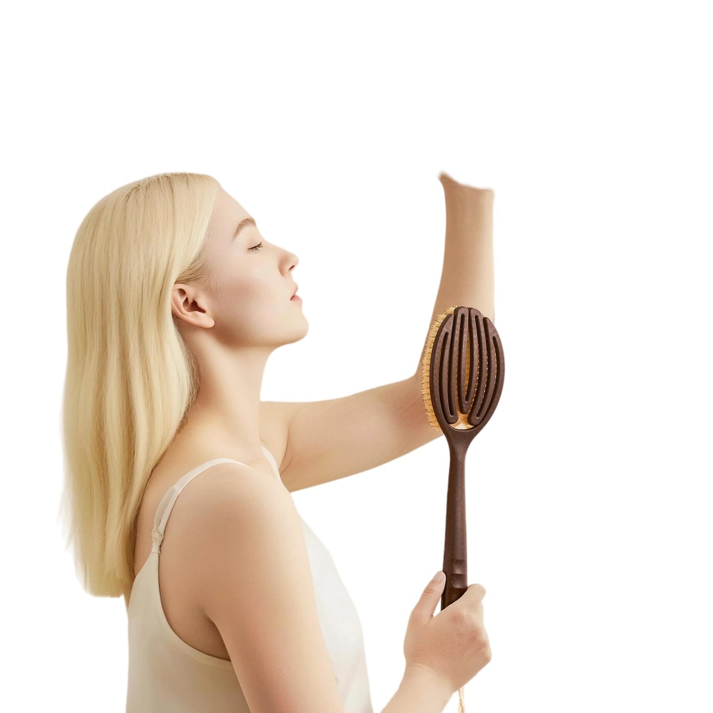 2 Dry and Wet Long Handle Bath Brushes, Back Massage Bath Brush, Palm Shaped 2-in-1 Body Scrub Brush Beauty and Personal Care DXIELDIGA
