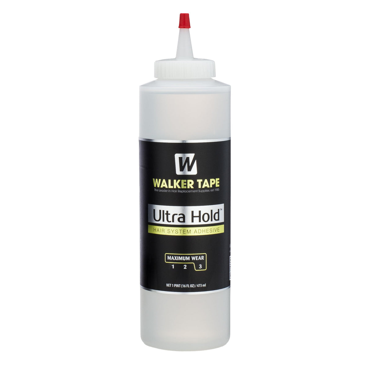 Walker Tape Ultra Hold Brush-On Adhesive 16 oz, Waterproof Wig Glue for Lace Systems and Tape in Hair Extensions Human Hair, Strong Clear-Drying