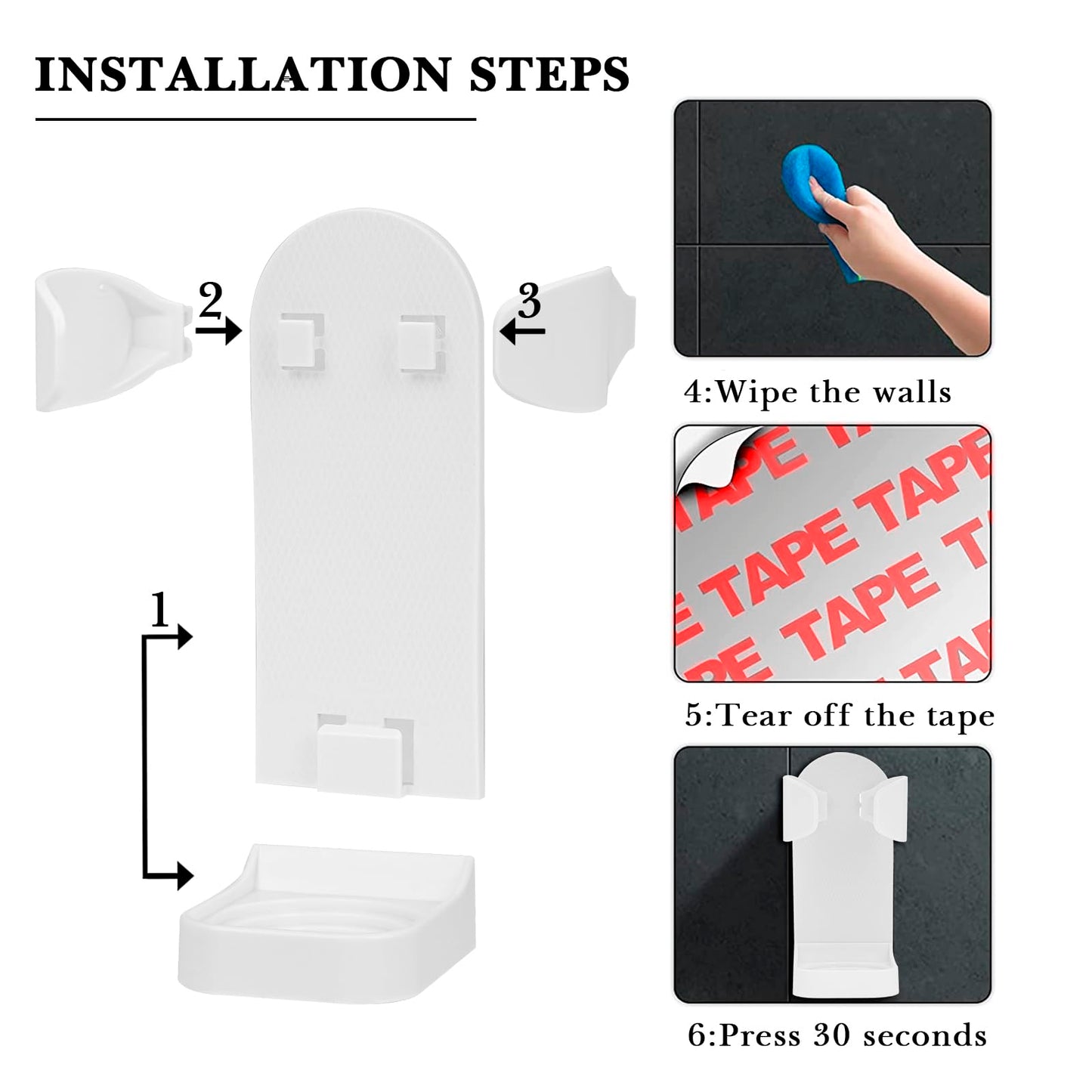 Linkidea 2 Pack Self Adhesive Razor Hanger, Adjustable Shaver Holder Wall Mounted, Shower Organizer Compatible with Braun Series 5, 6 (White) Beauty and Personal Care Linkidea