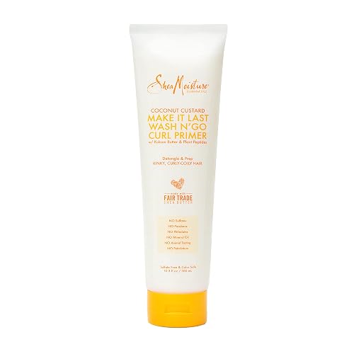 SheaMoisture Coconut Custard Curl Defining Cream - Make It Last Wash N' Go Primer, Enhancer & Detangler for Wavy & Curly Hair, Organic Shea Butter Beauty & Personal Care Shea Moisture
