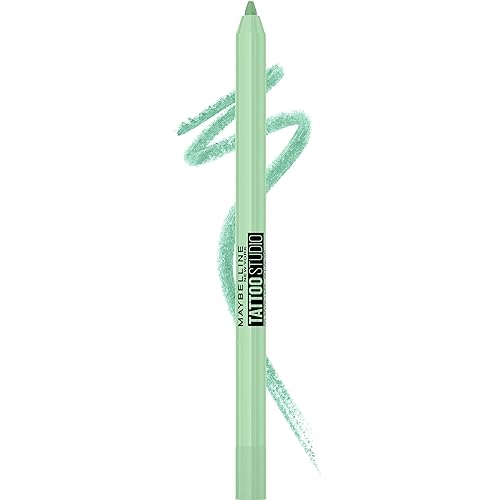 MAYBELLINE New York Tattoo Studio Long-Lasting Sharpenable Eyeliner Pencil, Glide on Smooth Gel Pigments with 36 Hour Wear, Waterproof Lime Smash 0.04 Beauty & Personal Care MAYBELLINE