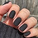 GLAMERMAID Extra Short Press on Nails 24PCS, Black Velvet Fall Gel Glue on Nails, Glossy Round Reusable UV Finish Fake Nails Acrylic False Nails Beauty & Personal Care GLAMERMAID