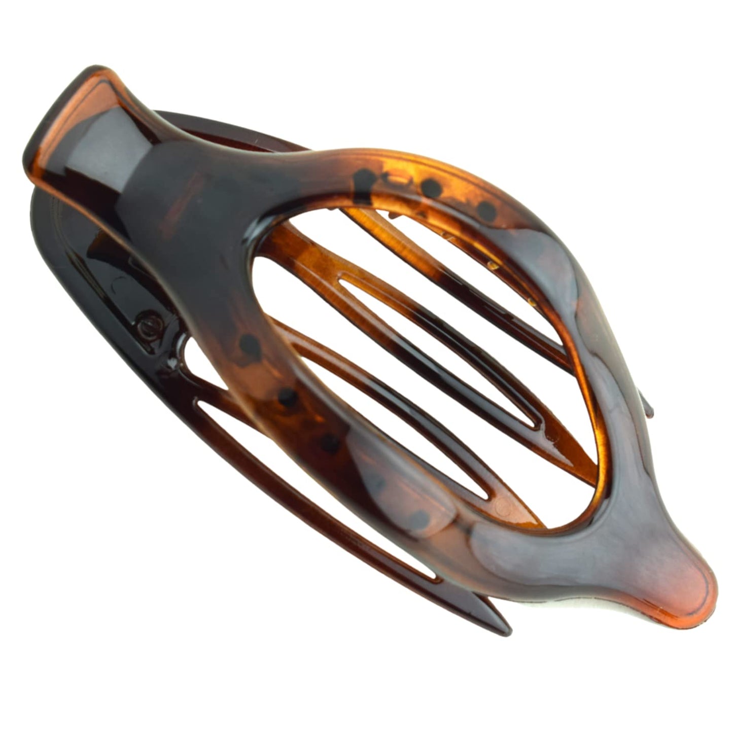 Parcelona French Wide Beak Celluloid Tortoise Shell Girls Side Slide-in Barrette Clip Strong Hold No Slip Grip Claw Hair Clip Clamp Clutcher Fashion Beauty & Personal Care Parcelona