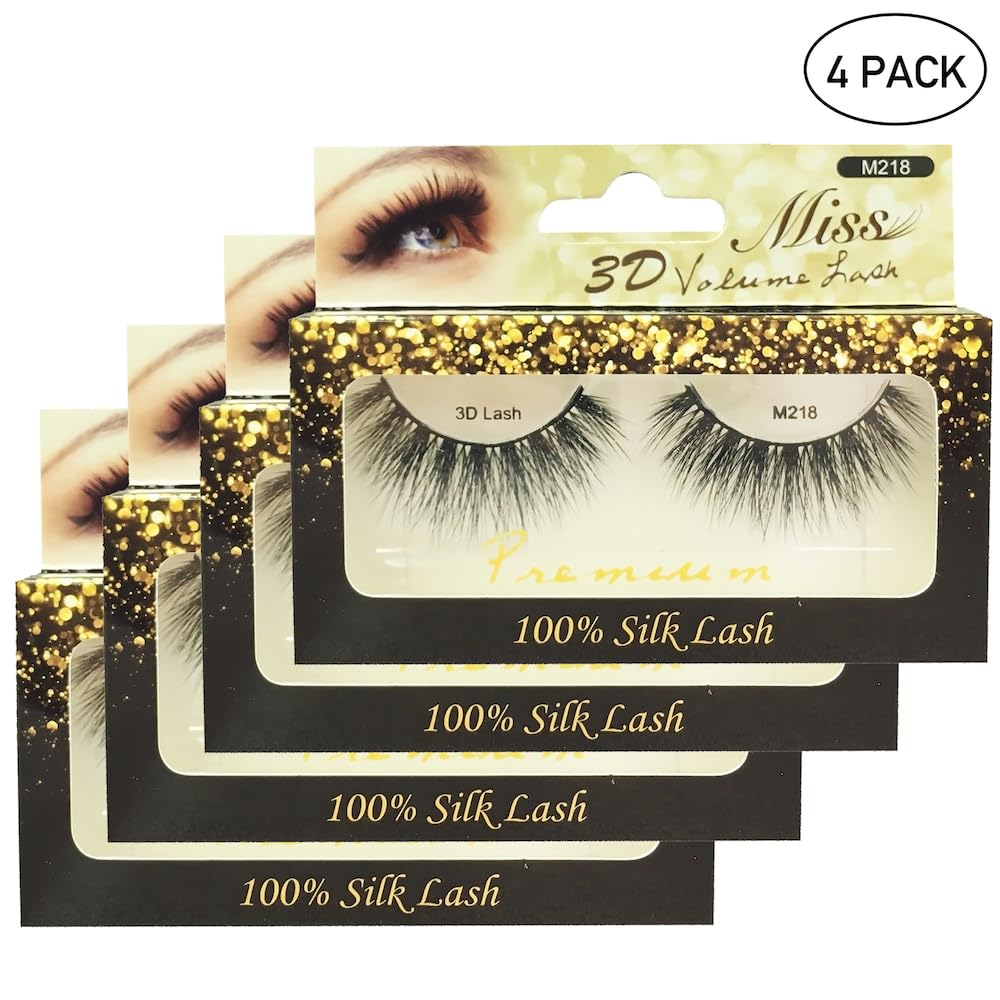 "4 Pairs" Miss Lash 100% Handmade Tapered 3D Volume lash M218 Beauty & Personal Care Miss Lashes