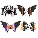 4 Pcs Halloween Hair Bows, Glittering Ghost Spider Hair Clips for Girls, Spider Hair Bows for Woman, Pumpkin Hairpins for Kids, Cartoon Halloween Hair Beauty & Personal Care ALIBBON