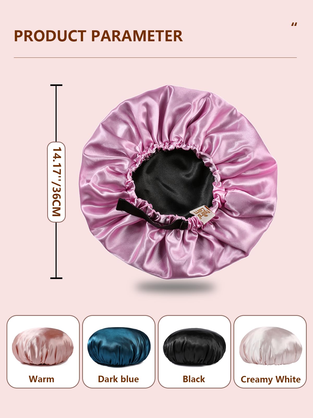 Years Calm Silk Bonnet for Sleeping Women, Double Layer Satin, Ajustable Elasticity Band? Hair Satin Bonnet for Sleeping - Sleep Shower Caps (Pink Beauty and Personal Care Years calm