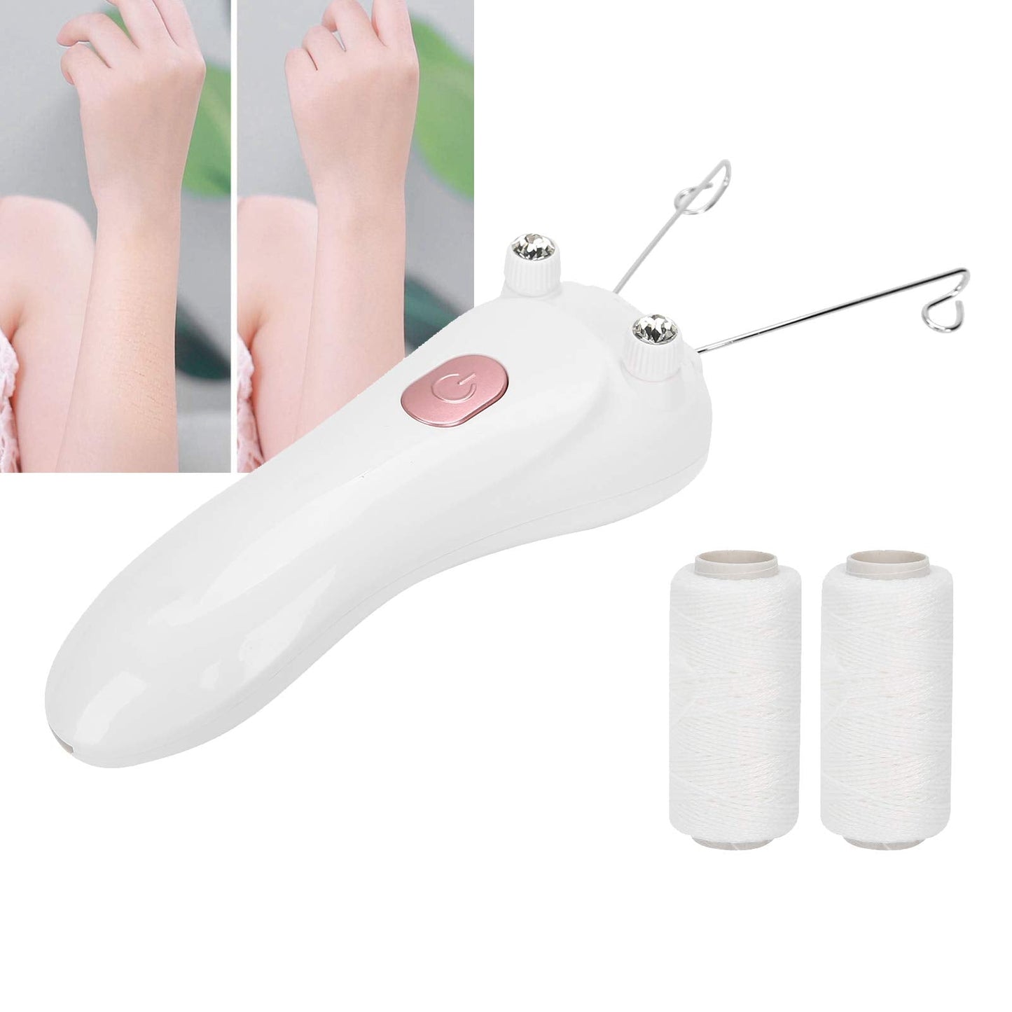 Threading Hair Removal Epilator, Electric Physical Threading Body Hair Removal Epilator for Women, USB Hair Removal Machine with 2 Cotton Thread Beauty and Personal Care HURRISE