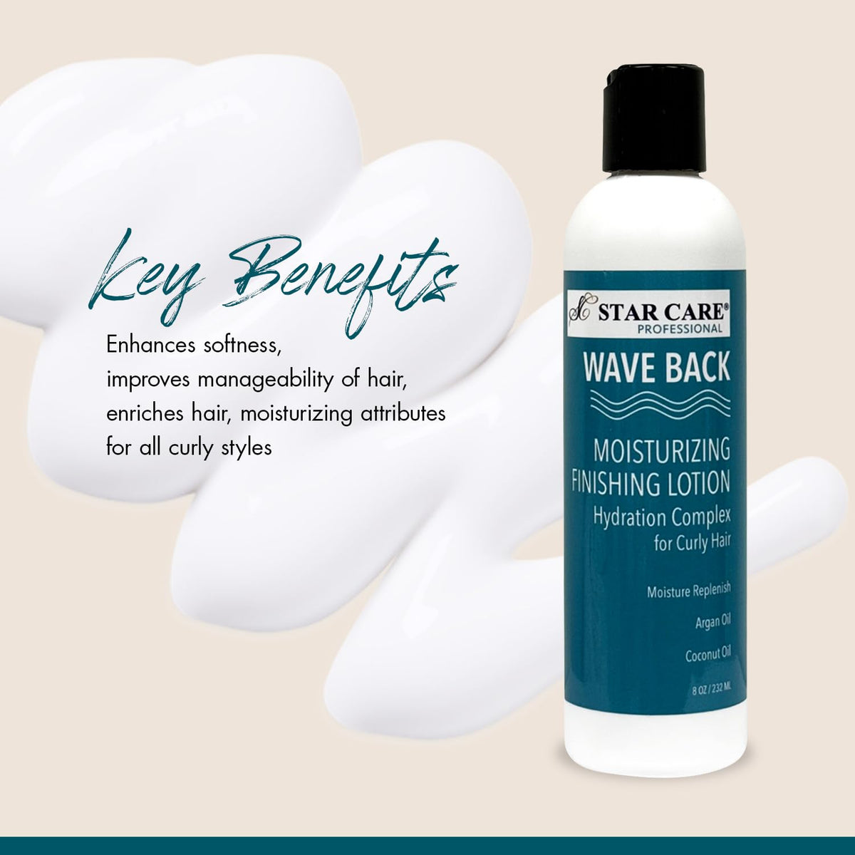 STAR CARE Wave Back Moisturizing Finishing Curl Defining Lotion for Curly Hair Anti-Frizz Moisturizing Leave-In Cream for Curly & Wavy Hair Soft Hold Beauty & Personal Care STAR CARE
