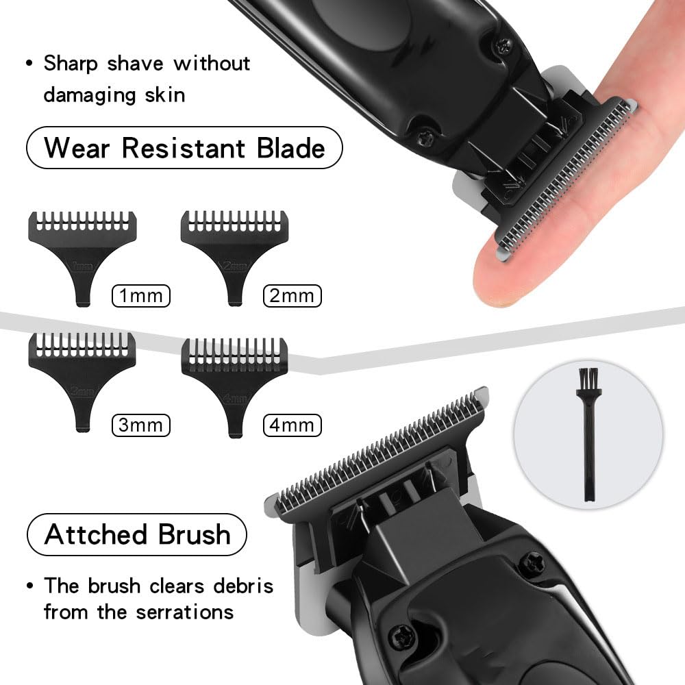 QDKVTNDJZ Professional Hair Trimmer for Men,High Power Motor Cordless Clippers and Trimmers Set with LCD Digital Display and 4 Guide Combs Beauty and Personal Care QDKVTNDJZ