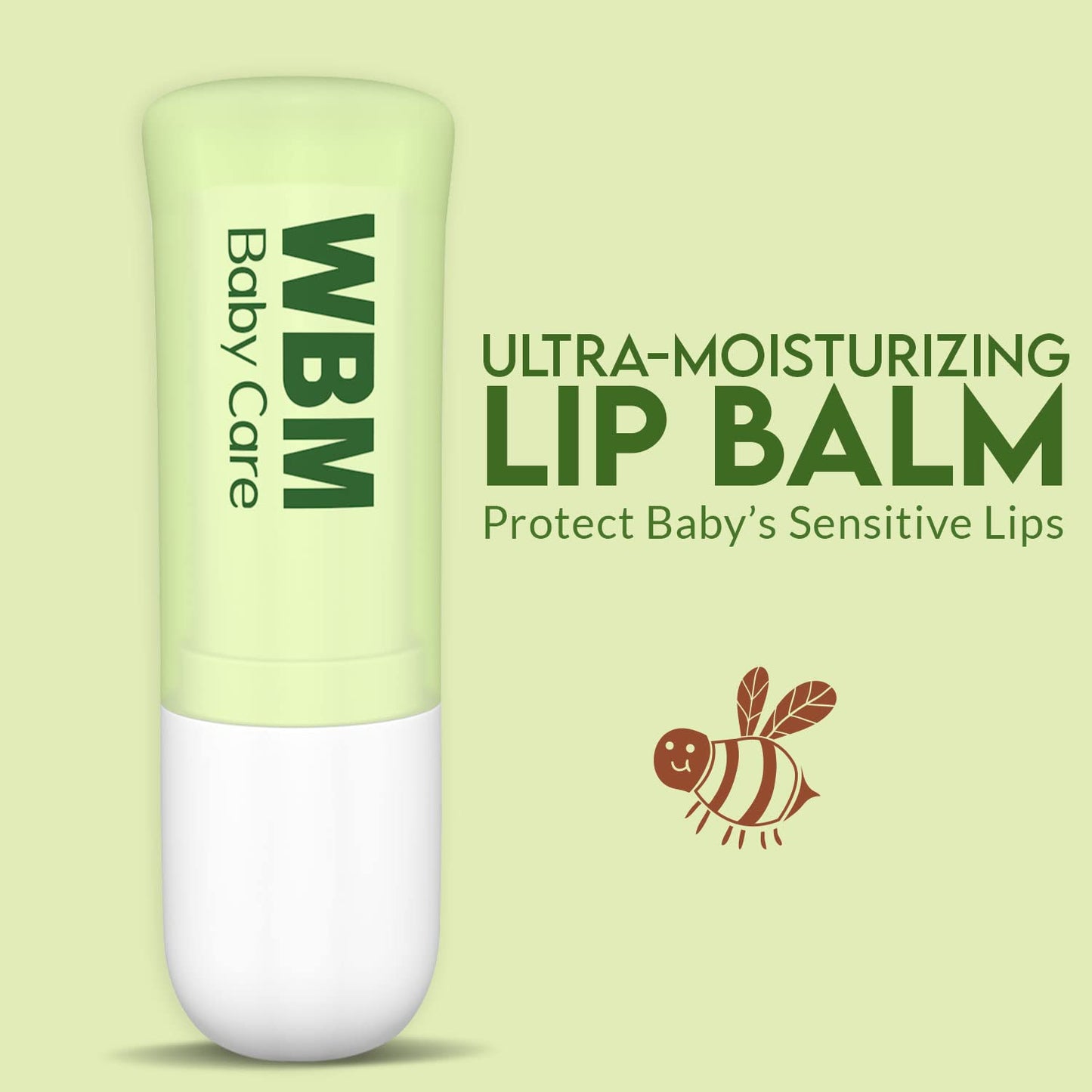 WBM Care Baby Lip Balm | Clean, Natural, and Non-Toxic Formula | Fragrance-Free Lip Care for Babies, Gentle Hydration and Protection for Delicate Lips Beauty & Personal Care WBM