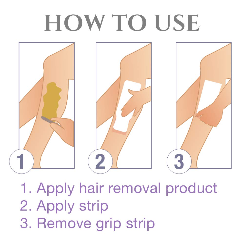 Satin Smooth Ez Grip Non-Woven Wax Strips for Face & Body - Contour Facial Wax Strips Hair Removal, Waxing Strip for Women, 100 Ct X 2 Packs Beauty and Personal Care SATIN SMOOTH