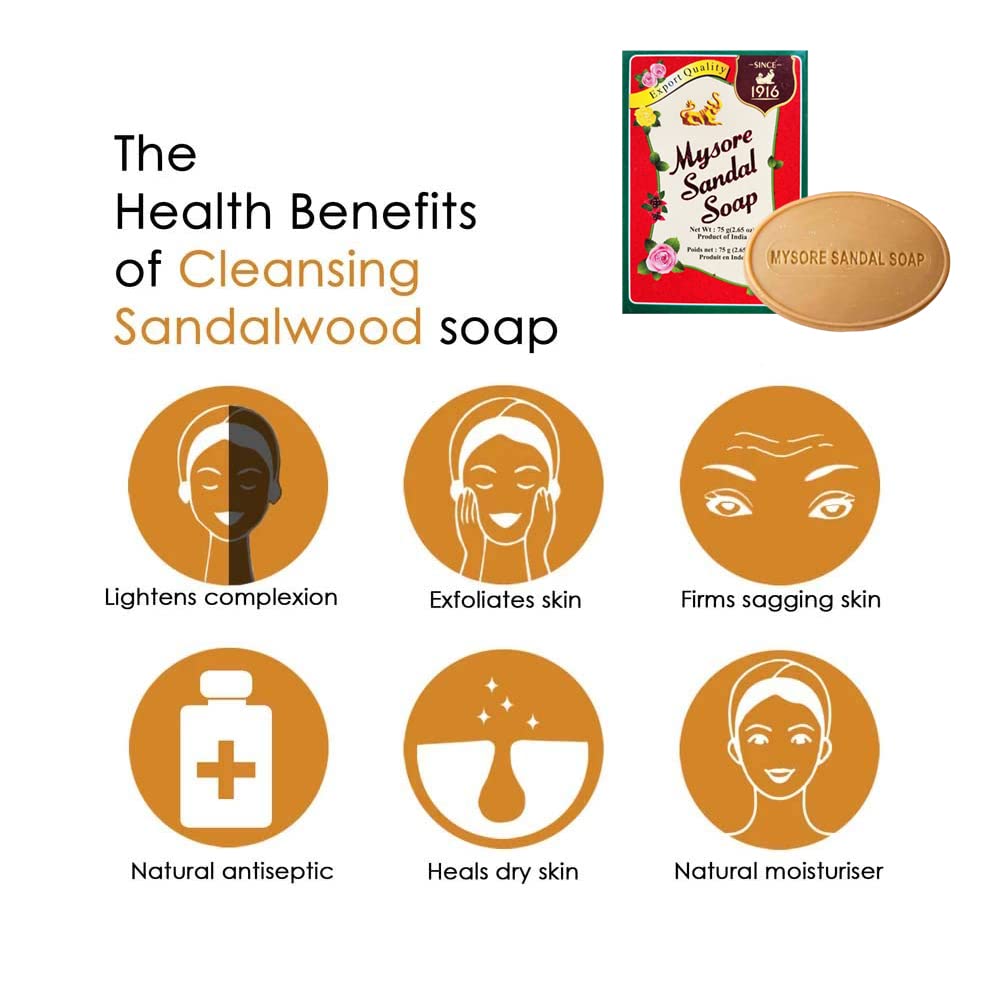 Mysore Sandal Soaps Pack of 10 (75 gr. Bars) Beauty & Personal Care Mysore Sandal