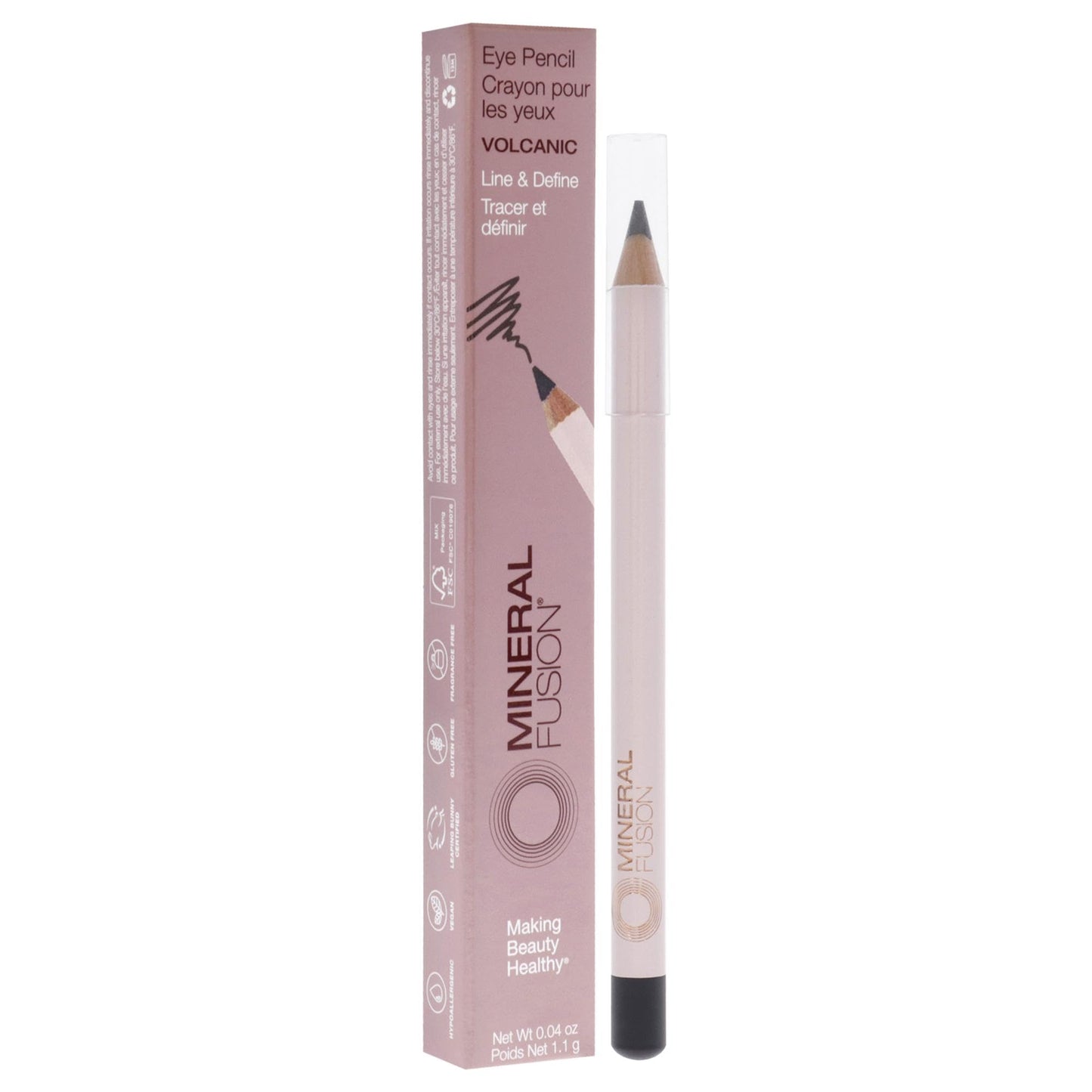 Eye Liner Pencil - Volcanic by Mineral Fusion for Women - 0.04 oz Eyeliner Beauty & Personal Care Mineral Fusion