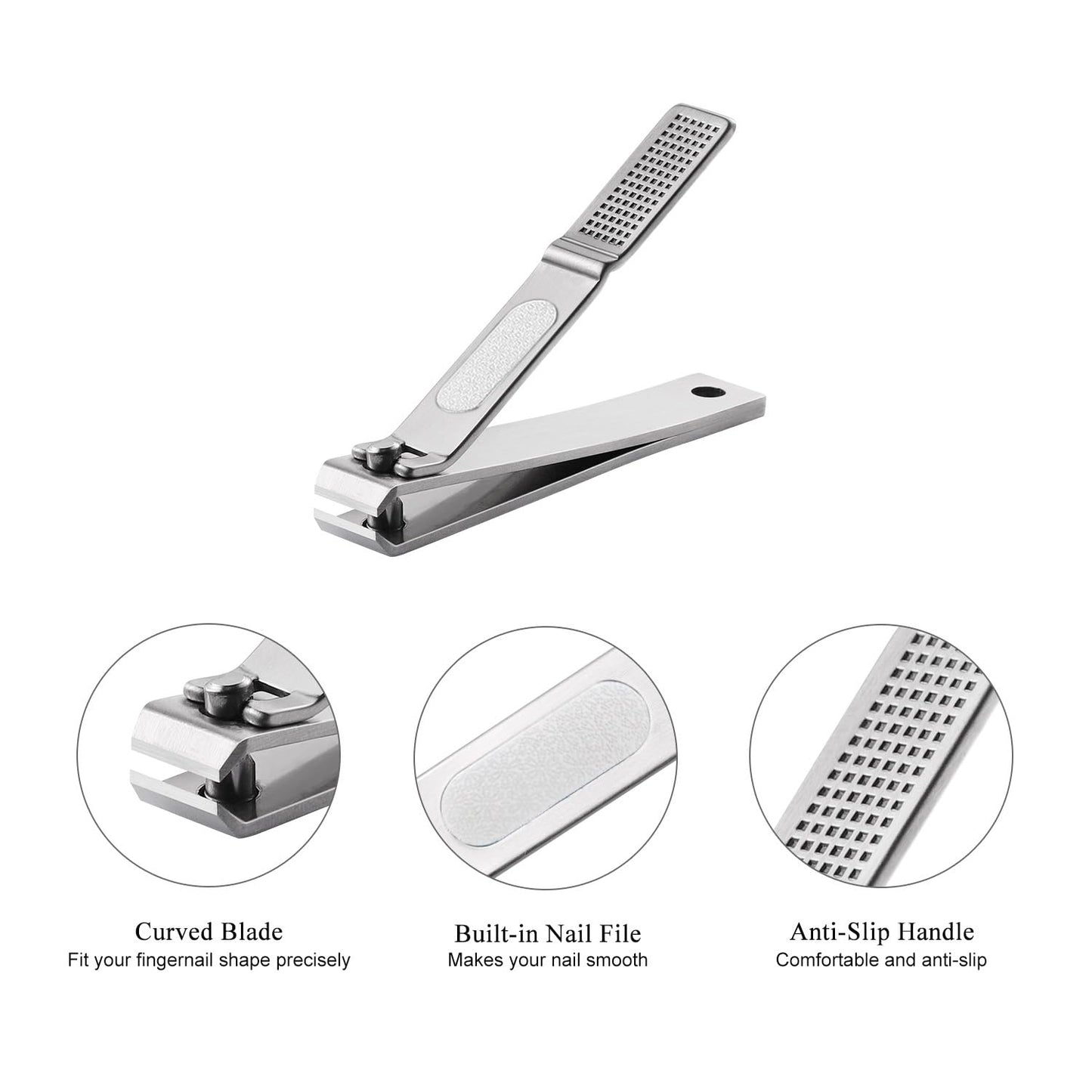 HAWATOUR Nail Clippers Set, Ultra Sharp Sturdy Fingernail and Toenail Clipper Cutters with Visibly Tin Case, Silver Beauty & Personal Care HAWATOUR