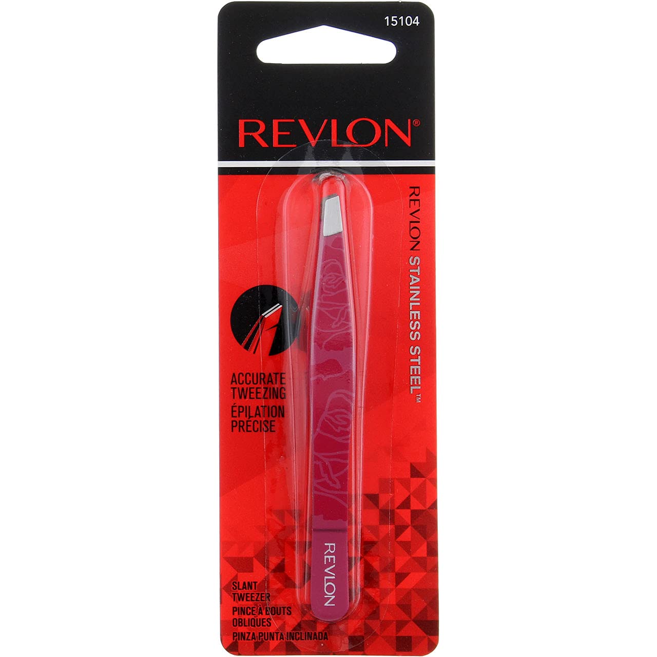 Revlon Eyebrow Hair Removal Tweezer, Designer Collection, High Precision Tweezers for Men, Women & Kids, Stainless Steel (Style/Color May Vary) (Pack Beauty & Personal Care REVLON