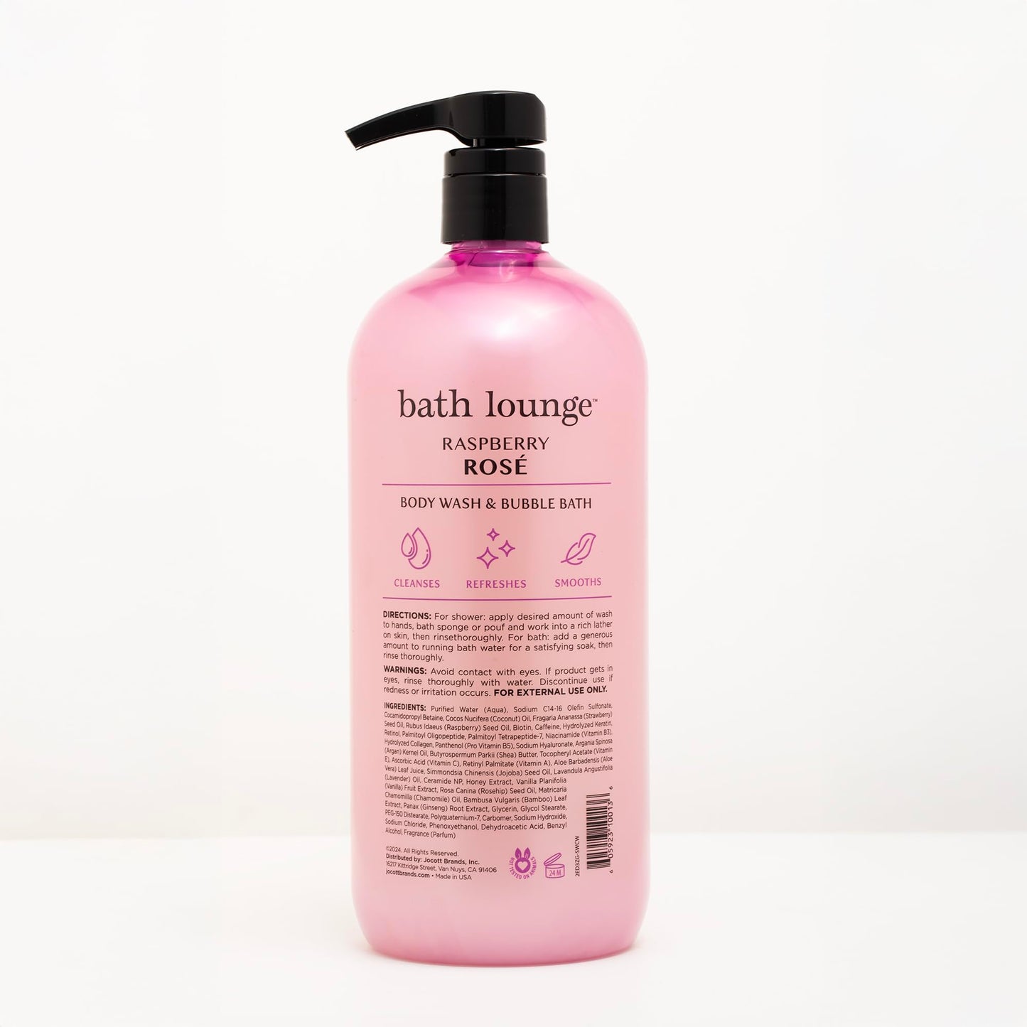 Bath Lounge Body Wash & Bubble Bath - Raspberry Rose 32 Fl Oz | Dual-Action Cleanser for Bath & Shower | Cleanses, Refreshes, Softens Beauty & Personal Care Bath Lounge