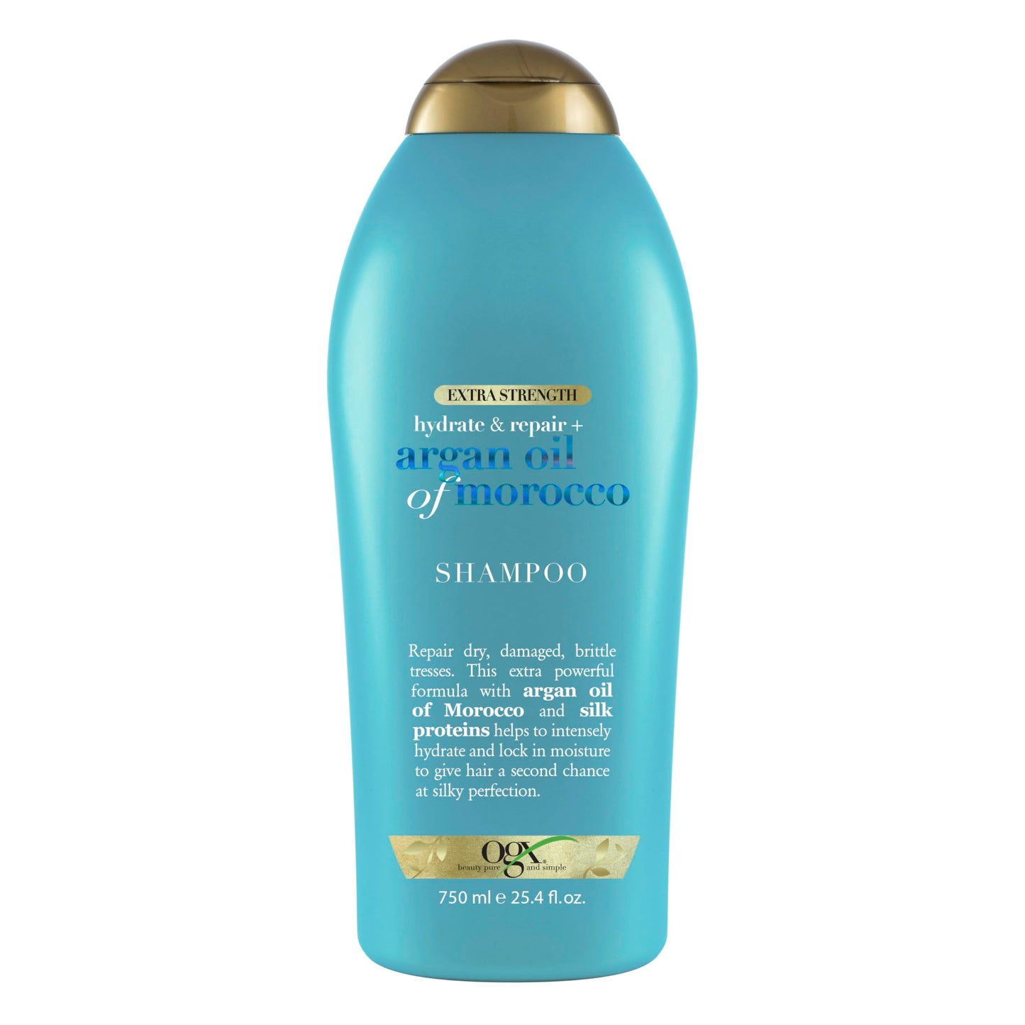 OGX Extra Strength Hydrate & Repair + Argan Oil of Morocco Shampoo for Dry, Damaged Hair, Cold-Pressed Argan Oil to Moisturize & Smooth, Paraben-Free Beauty & Personal Care OGX