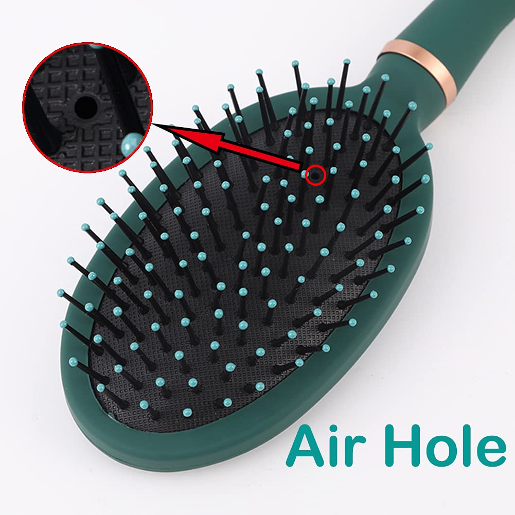 Reazana Detangling Brush Anti-Static Detangler Hair Brushes with Silicone Cushion Base Blow Drying Comb Nylon Bristle Pins Fashion Massage Brush Wet Beauty & Personal Care RN BEAUTY