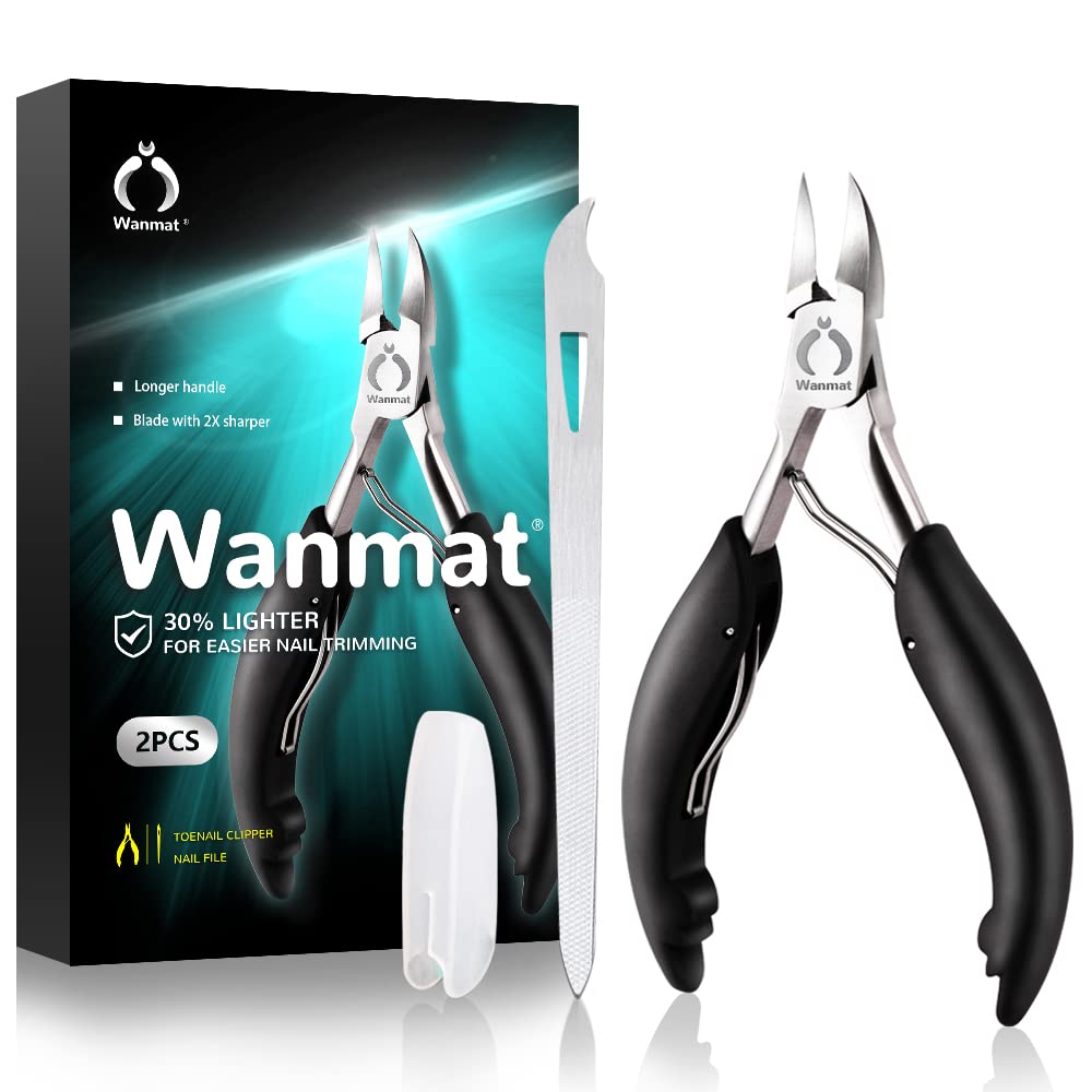 Toe Nail Clipper for Ingrown or Thick Toenails,Toenails Trimmer and Professional Toenail Nipper for Seniors with Stainless Steel Surper Sharp Blades Beauty and Personal Care Wanmat
