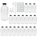8oz Clear Glass Bottle, Reusable Glass Bottles with Airtight Lid for Shampoo, Conditioner, Essential Oils, Set of 20 (Clear) Beauty & Personal Care COMUDOT