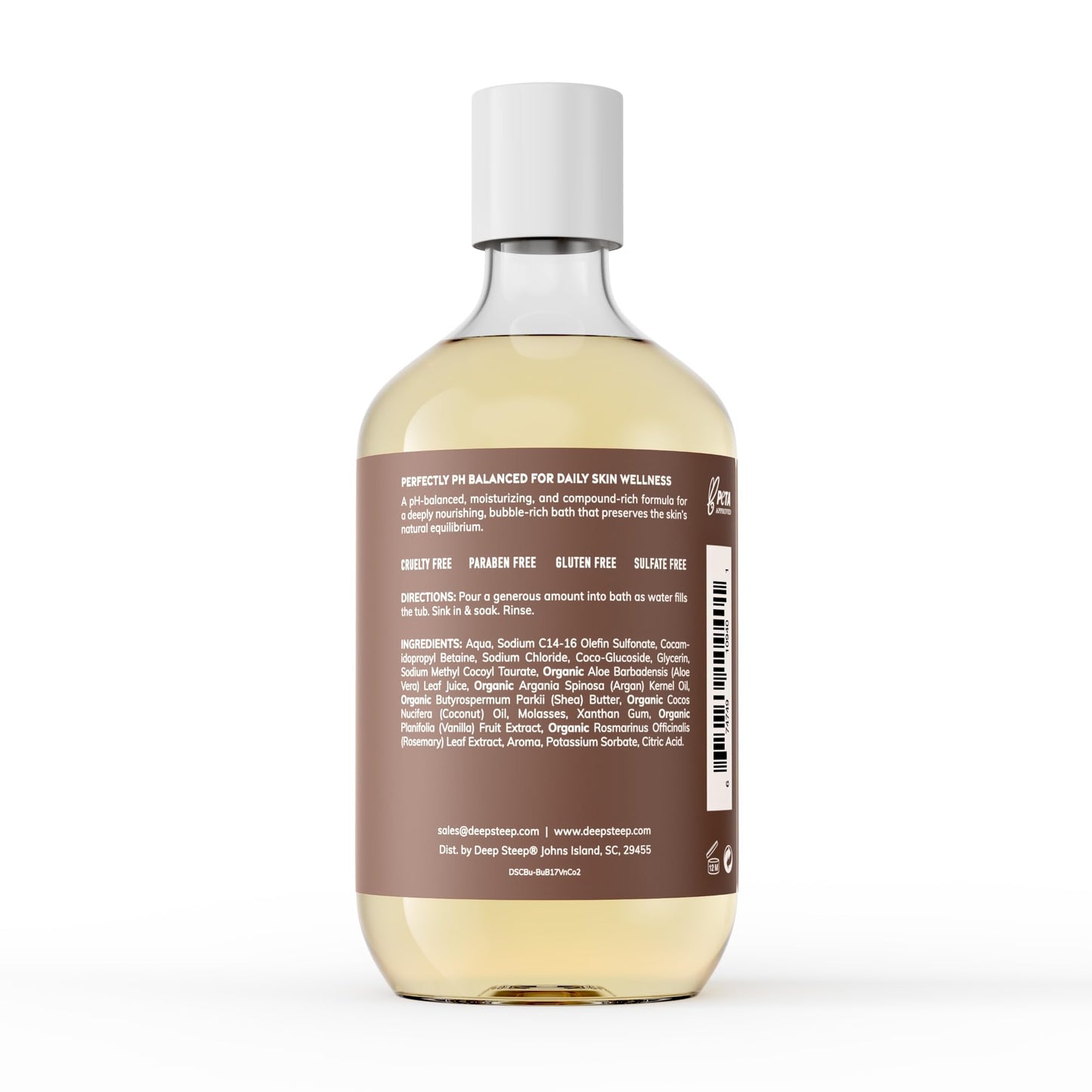 Deep Steep Vanilla Coconut Bubble Bath for Women, Hypoallergenic, Clinically Tested, Clean Formula for Sensitive Skin, Sulfate-Free, 17 fl oz Bottle Beauty and Personal Care Deep Steep