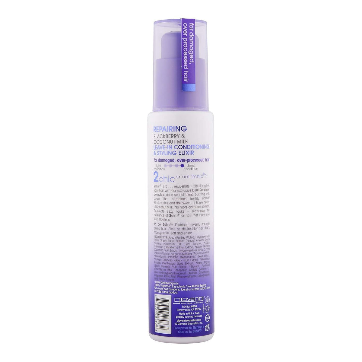 GIOVANNI 2chic Ultra Repairing Leave-In Conditioning & Styling Elixir, 4 oz