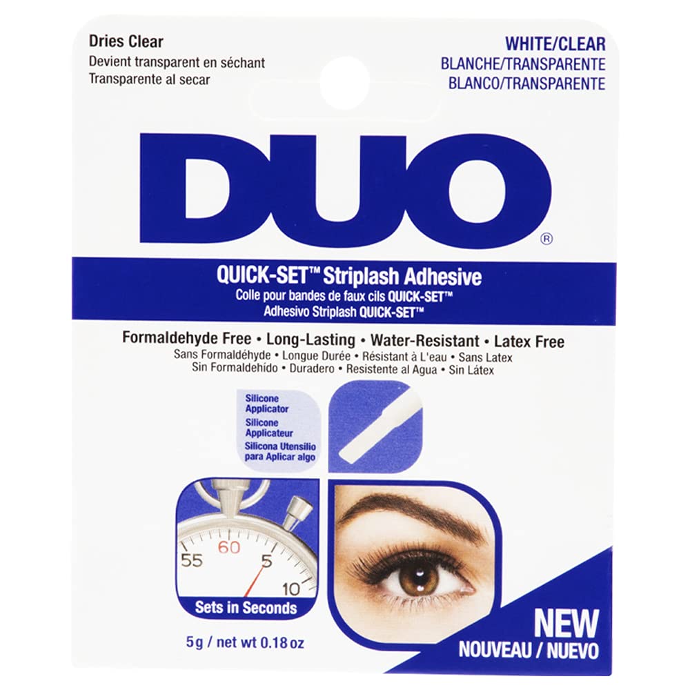 DUO Quick-Set Strong Hold Eyelash Lash Glue - White/Clear,Latex-Free,Waterproof,Fast Drying Strip Lash Adhesive 0.18 oz,(Pack of 4) Beauty and Personal Care DUO Default Title