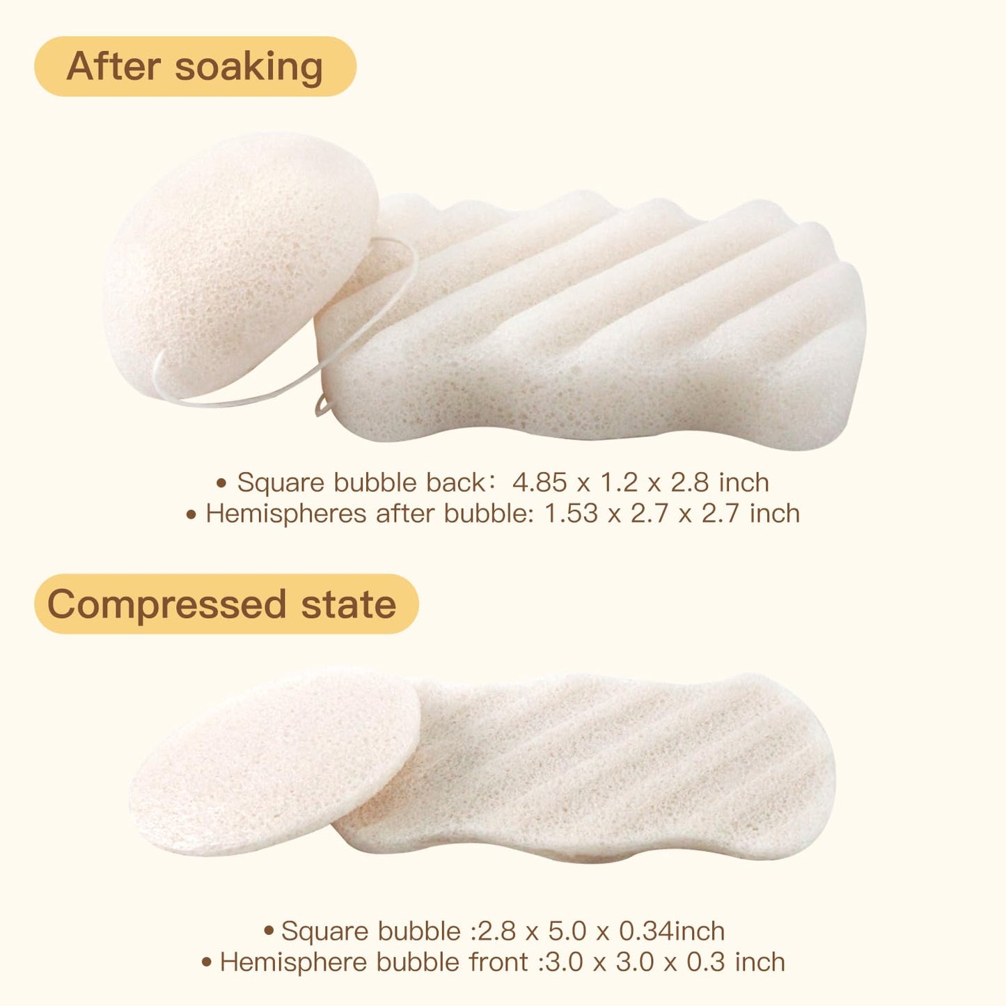 Spunspon Konjac Exfoliating Organic Facial Sponge Set - Gentle Daily Face Scrub/Skincare - Super Soft Body Cleansing Sponge for Shower, Safe for Baby Beauty and Personal Care Spunspon