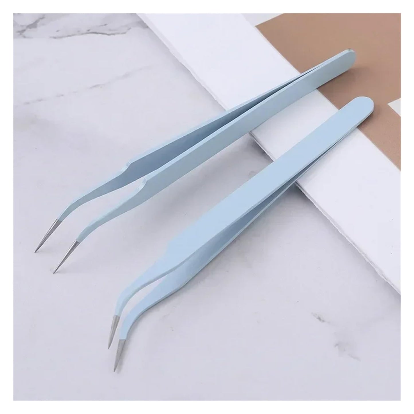Stainless Steel Colored Straight + Curved Tweezers For Nail Art Sticker Rhinestones Picking Tool Eyelash Makeup DIY Tweezer Tool(Straight Curved 4) Beauty and Personal Care ZXYZXYZZ