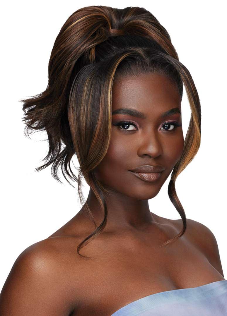 Outre Airtied 100% Fully Hand-Tied Wig - Human Hair Blend - Loose Body Wave 18" (NATURAL HONEY)