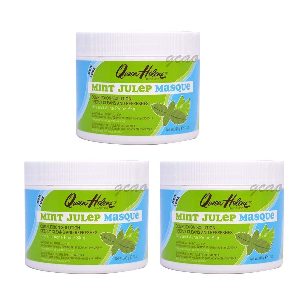 Queen Helene Jar Mint Julep Masque for Oily and Acne Prone Skin, Deeply Cleans and Refreshes, 12 Ounce - 3 Pack Beauty & Personal Care Queen Helene