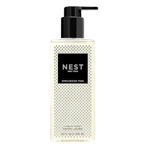 NEST New York Liquid Soap, Birchwood Pine - 10 fl oz - Cleanses & Nourishes Skin - Approx. 300 Pumps Per Bottle - Gluten Free & Cruelty Free Beauty & Personal Care NEST New York